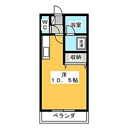 エスポワール小川 3階ワンルームの間取り