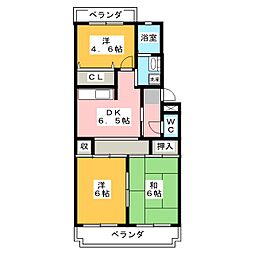 パラシオ伊藤 3DKの間取図画像
