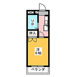 メゾン・ド・ツインクル 1Kの間取図画像