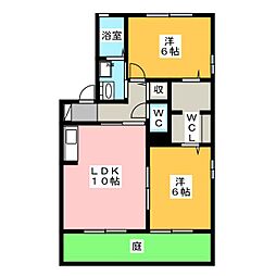 グリーンフィールド 2LDKの間取図画像