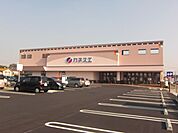 スーパー「カネスエまで1200m」