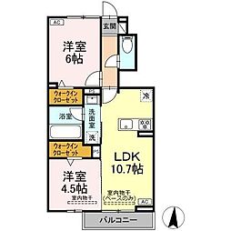 ルナメゾン 2LDKの間取図画像