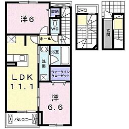 ホワイトメゾン桜 2LDKの間取図画像