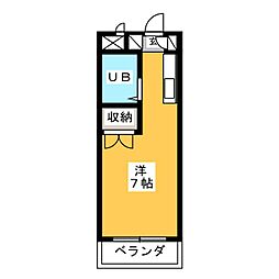 アクティ24 ワンルームの間取図画像