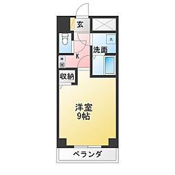 カーム富岡 1Kの間取図画像
