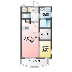 ソフィア天神 1LDKの間取図画像