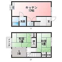 ホームタウン 2SLDKの間取図画像