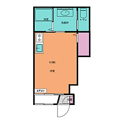 トレスポリシア ワンルームの間取図画像