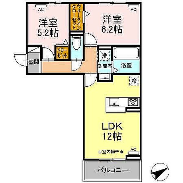 GRAND　D-ROOM浄水　S棟 301｜愛知県豊田市浄水町伊保原(賃貸アパート2LDK・3階・53.76㎡)の写真 その2