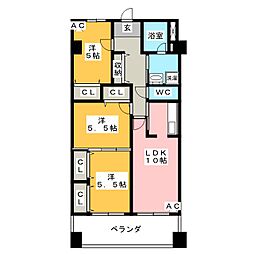 EastOne 3LDKの間取図画像