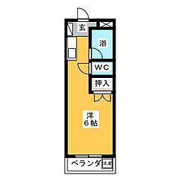 グリーンパーク平成 ワンルームの間取図画像