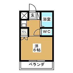 パークシティー水野 ワンルームの間取図画像