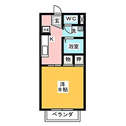 ハイム水野 1Kの間取図画像