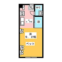 センテナリオホソヤ ワンルームの間取図画像
