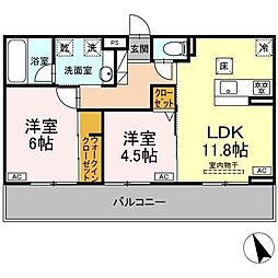 メゾンローズ 2LDKの間取図画像