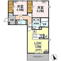 メゾンローズ 2LDKの間取図画像
