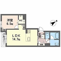 プレミアス平池 1LDKの間取図画像