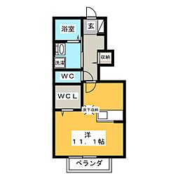 ファンツー若林 ワンルームの間取図画像