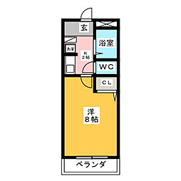 アンジェリーナ 1Kの間取図画像