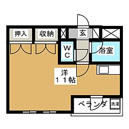 ビラ・ワンフォー ワンルームの間取図画像
