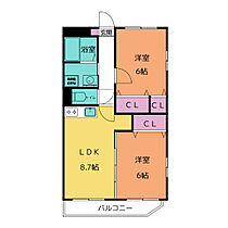 ピエリア  ｜ 愛知県安城市今本町８丁目（賃貸マンション2LDK・2階・51.00㎡） その2