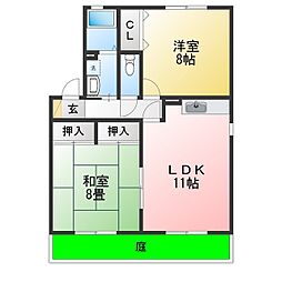 ファミール上条C 2LDKの間取図画像