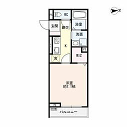 アーバン・ベース 1Kの間取図画像