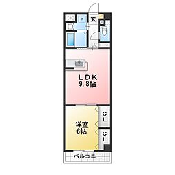 プランドール 1LDKの間取図画像