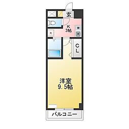 A・City新安城東 1Kの間取図画像