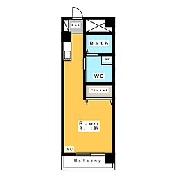 セレクト三河安城2 ワンルームの間取図画像