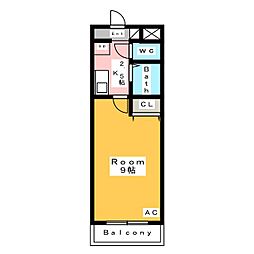 A・City法連町 1Kの間取図画像