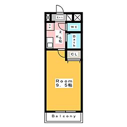 A・City桜井 1Kの間取図画像