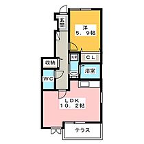 メゾン・ド・メール  ｜ 愛知県清須市清洲４丁目（賃貸アパート1LDK・1階・43.12㎡） その2