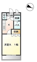 ハバナガーデン 1Kの間取図画像