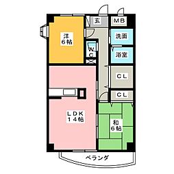 クリーンレジデンス 2LDKの間取図画像