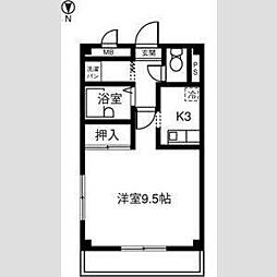 メルシー寿E 1Kの間取図画像