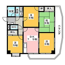 ハビタート国府宮 4DKの間取図画像