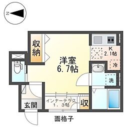 ウィステリア 1Kの間取図画像