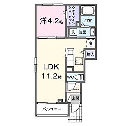 ディア グレイス 1LDKの間取図画像