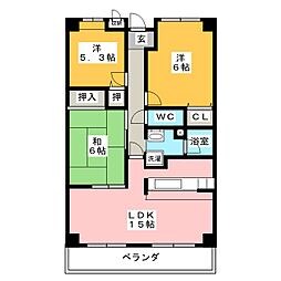 コーポ諏訪 3LDKの間取図画像