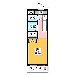 四季の里五番館 ワンルームの間取図画像