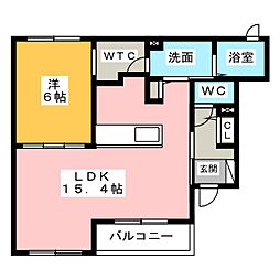 アルビレオ 1LDKの間取図画像