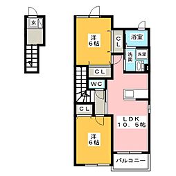アウローラS1 2LDKの間取図画像