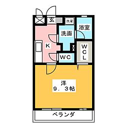 ワイズ 1Kの間取図画像