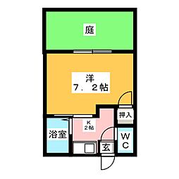 ハイツ・オンラード 1Kの間取図画像