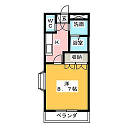 スクエア105 1Kの間取図画像