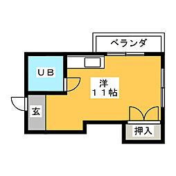 エクセルマイン ワンルームの間取図画像