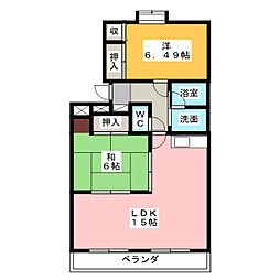 たじまハイツ 2LDKの間取図画像