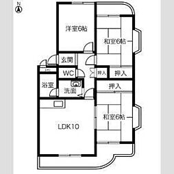 第4むらせ 3LDKの間取図画像
