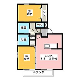 オーク 2LDKの間取図画像